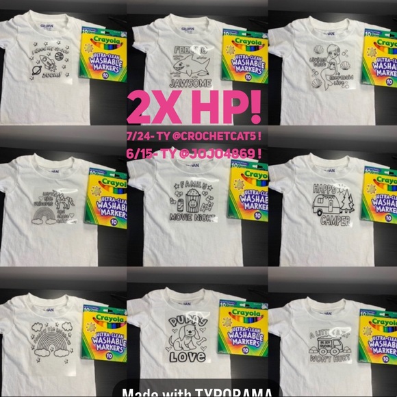 Hand Crafted Other - 13 Designs! Kid’s Coloring Shirt with Markers. Halloween Candy King/ Queen!